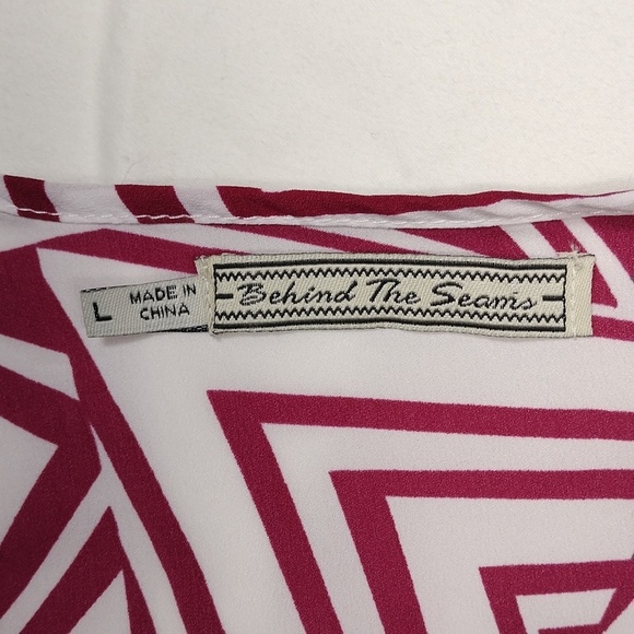 Behind The Seams Womens Geometric Patterned Long Sleeve Top - Picture 2 of 9